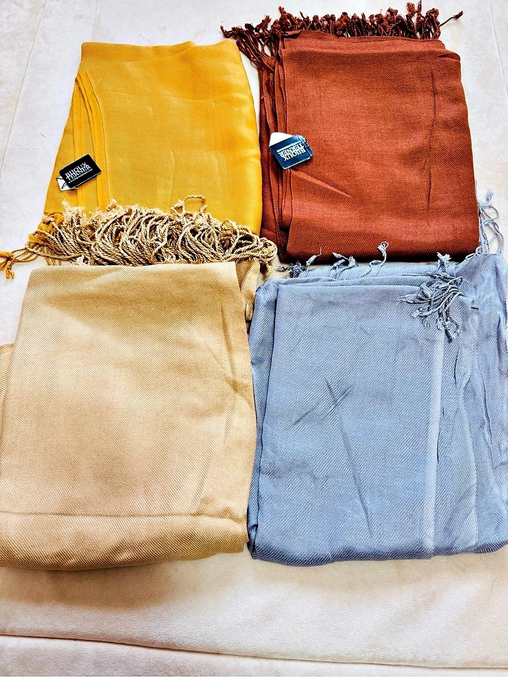 Bijoux Terner Pseudo Pashmina Viscose Fringe Scarf Shawl Fringe Scarf Shawl Set